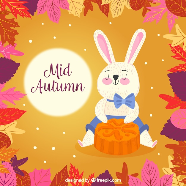 Funny rabbit, mid autumn festival Vector | Free Download