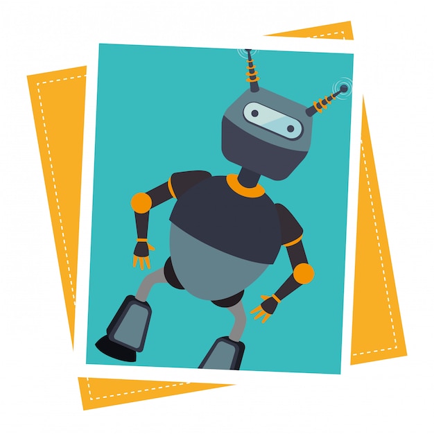 Free Vector | Funny robot cartoon