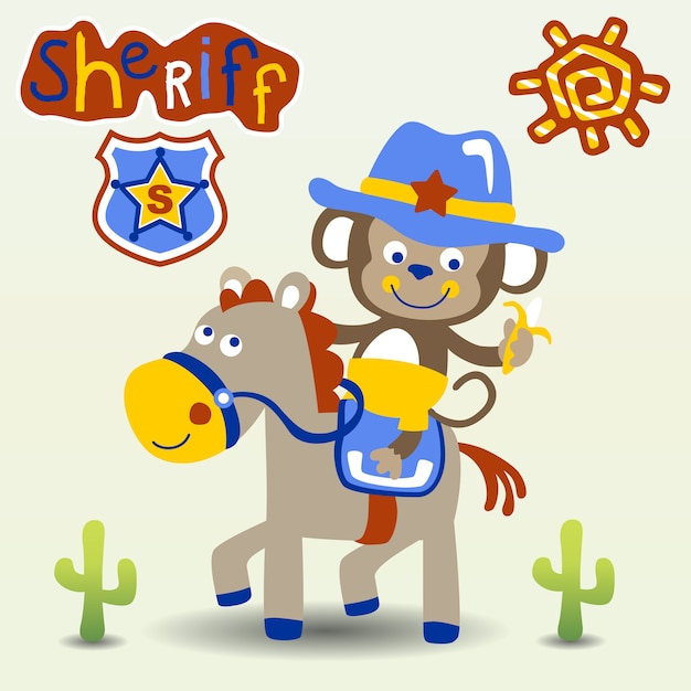 Premium Vector | Funny sheriff cartoon