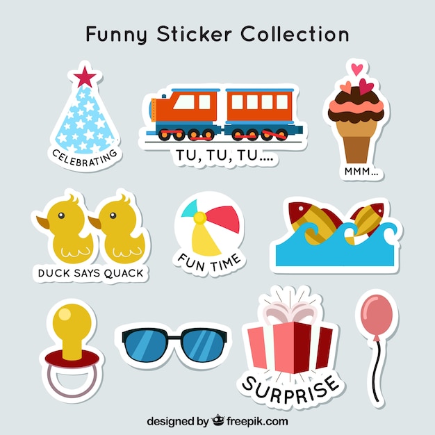 free-vector-funny-sticker-collection