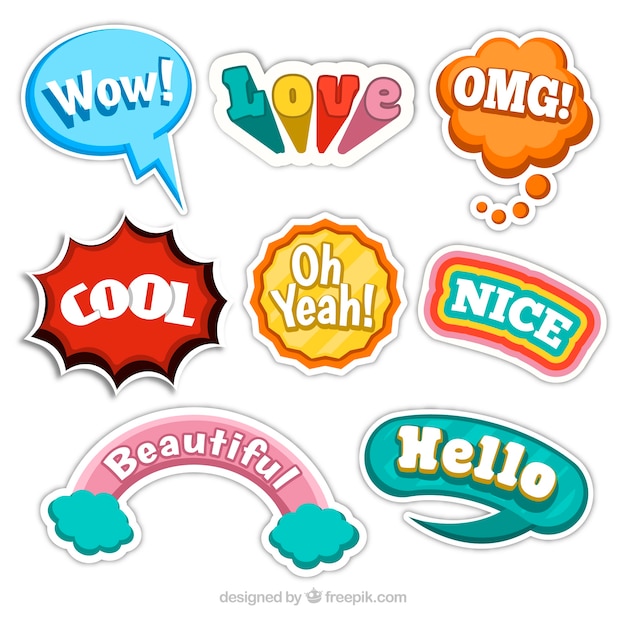 Free Vector | Funny stickers collection