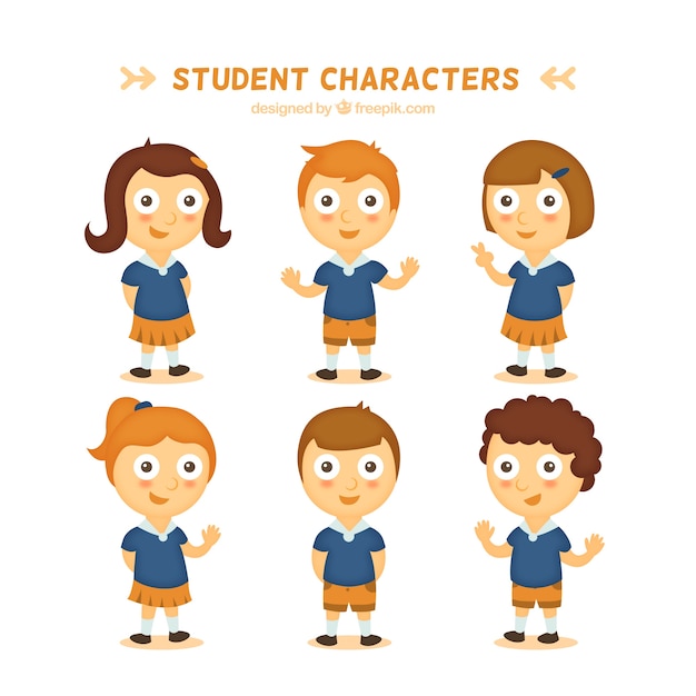 Download Free Vector | Funny student characters