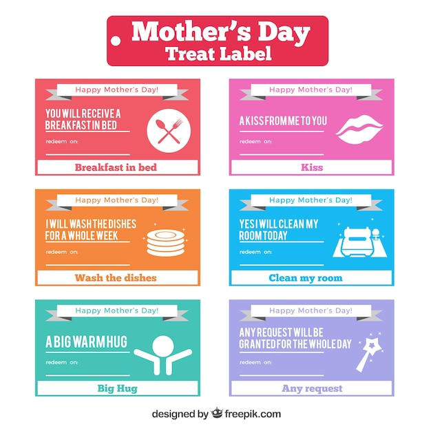 Funny treat labels for mother's day