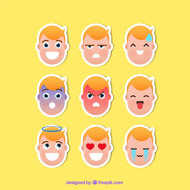 Funny variety of character stickers