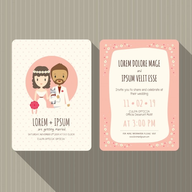 Funny Wedding Invitation Free Vector