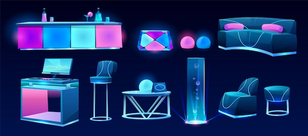 Download Furniture for night club or bar, interior design Vector | Free Download