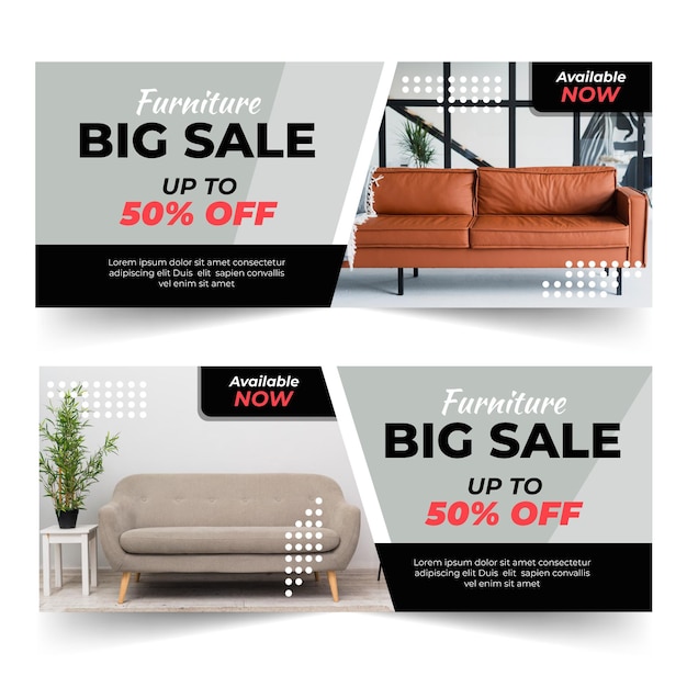 Free Vector Furniture Sale Banners Template