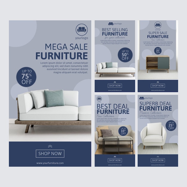 Free Vector Furniture Sale Instagram Stories With Photo