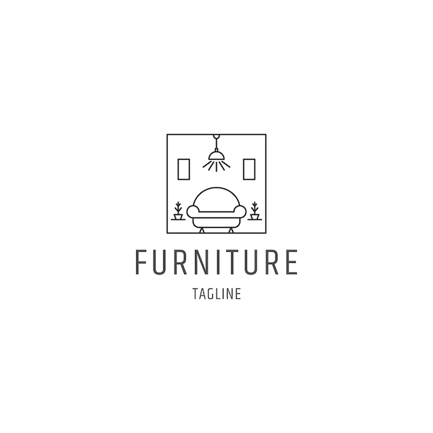 Premium Vector | Furniture of sofa line logo