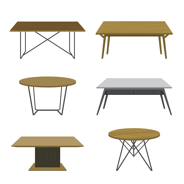 Premium Vector | Furniture wooden table isolated vector