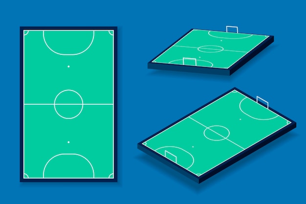 Free Vector | Futsal field in different perspectives