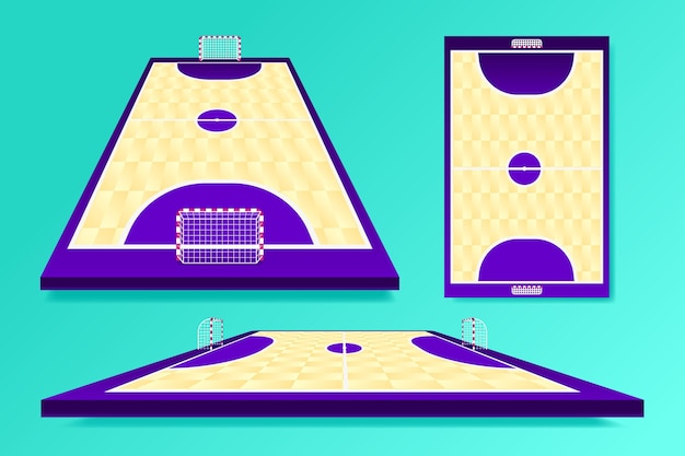 Free Vector | Futsal field in different perspectives