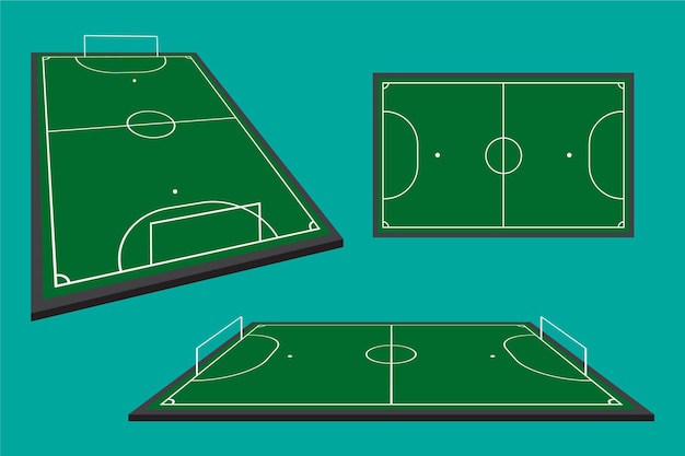 Free Vector | Futsal field in different perspectives