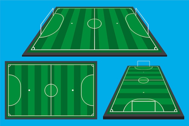 Free Vector | Futsal field in different perspectives