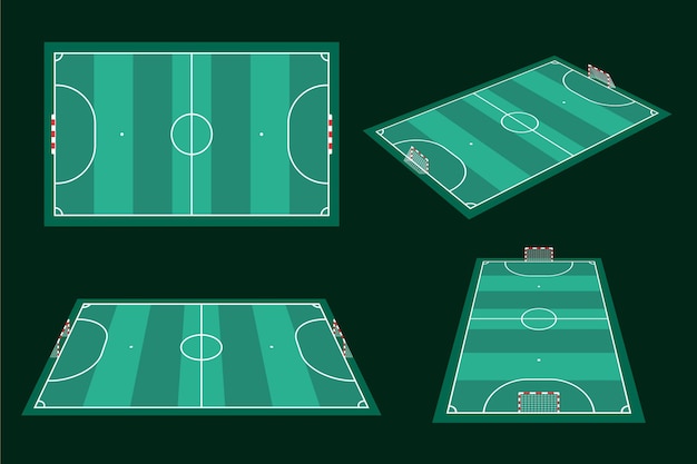 Premium Vector | Futsal field in different perspectives