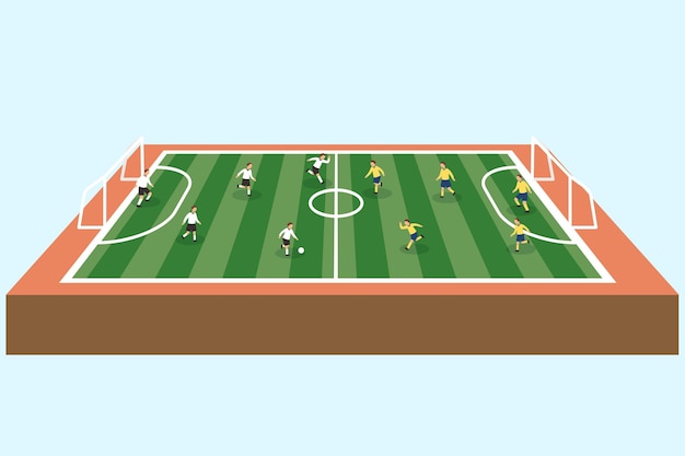 Free Vector | Futsal field with players