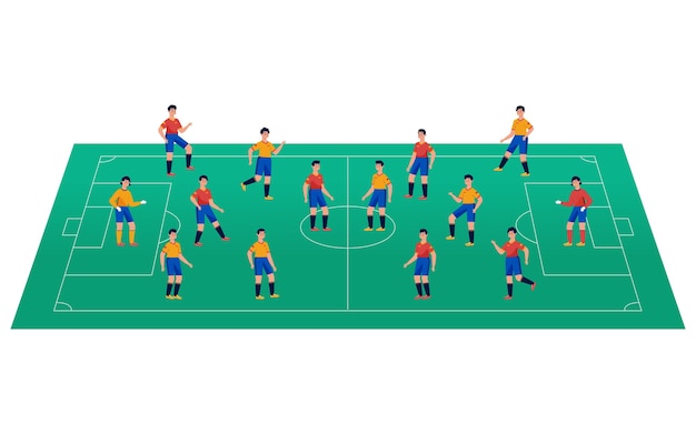 Free Vector | Futsal field with players