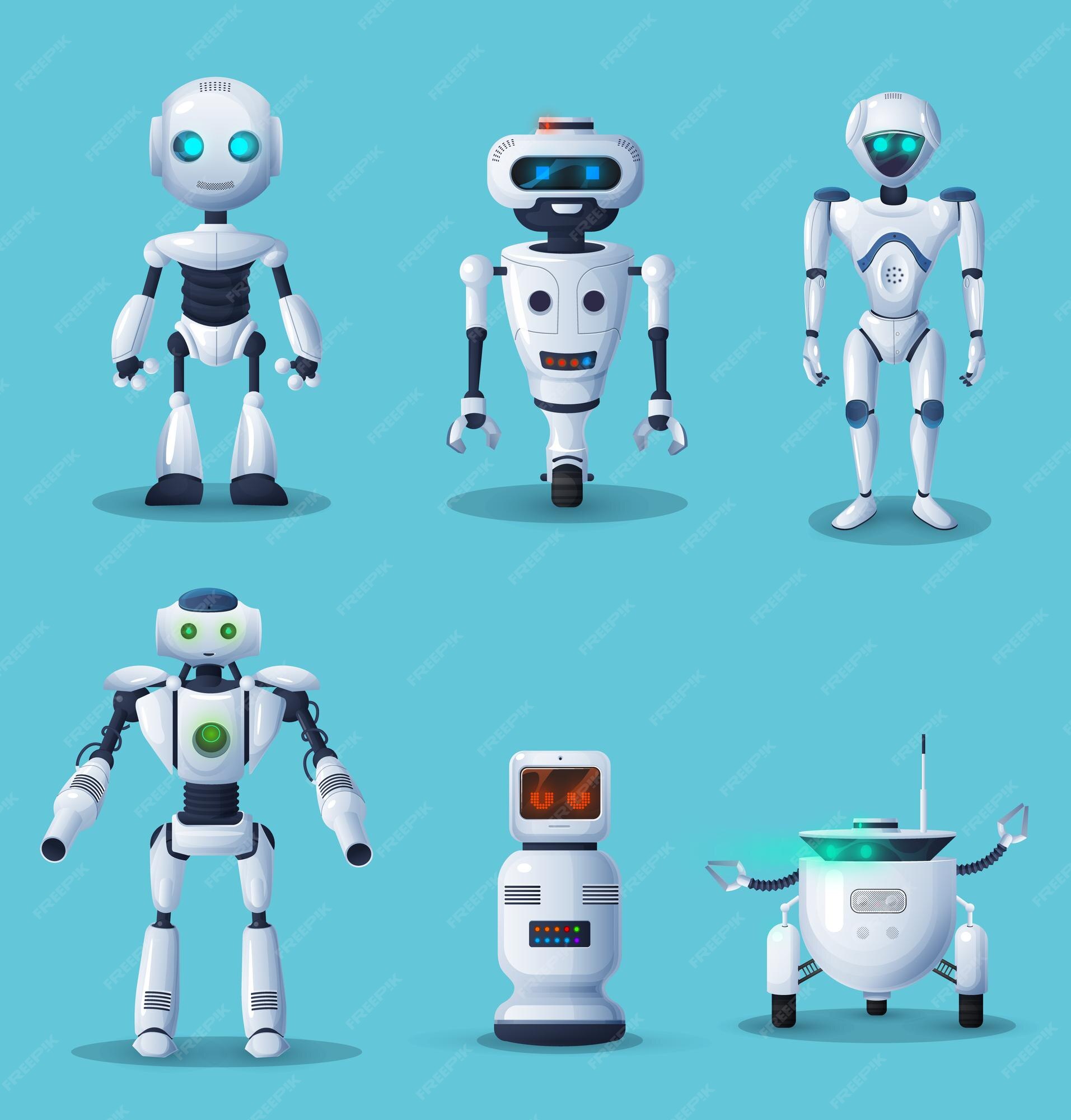 Premium Vector | Future robots and androids cartoon characters