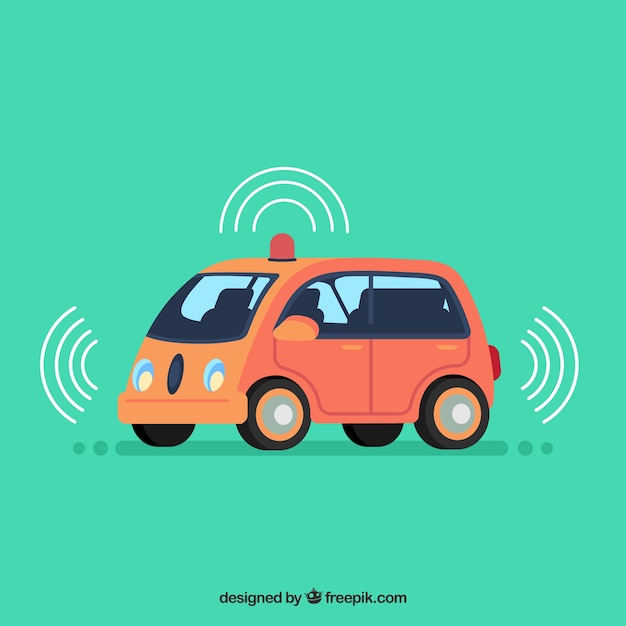 Free Vector | Futuristic autonomous car with flat design