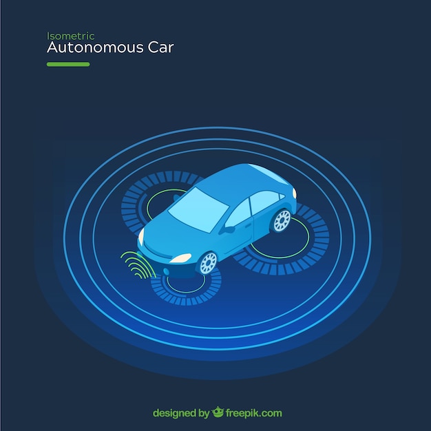 Futuristic autonomous car with flat\
design
