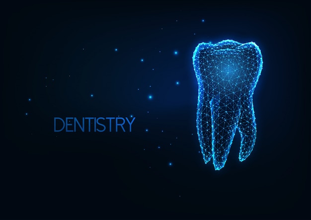 Premium Vector | Futuristic dentistry, teeth care concept with glowing ...