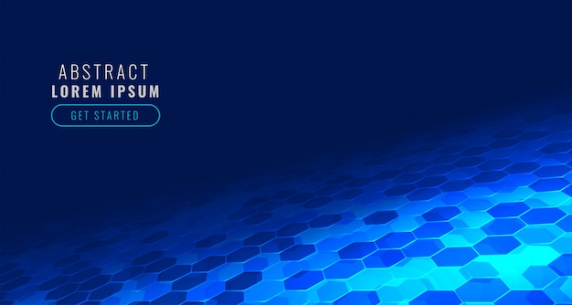 Futuristic digital hexagonal tech in perspective style background Free Vector