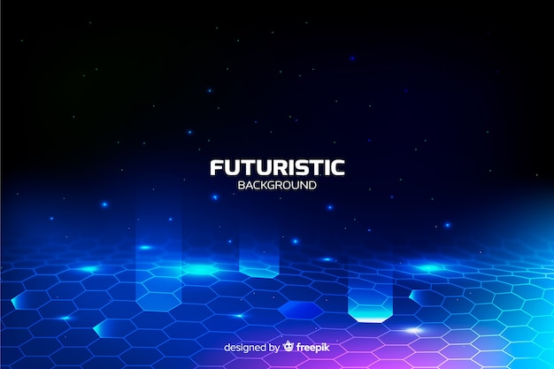 Futuristic hexagonal net background Free Vector