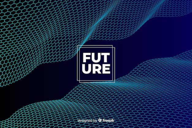 Futuristic hexagonal net background Free Vector