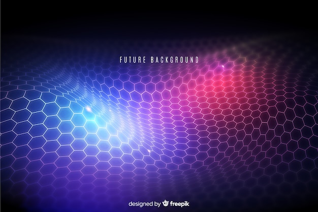 Futuristic hexagonal net background Free Vector
