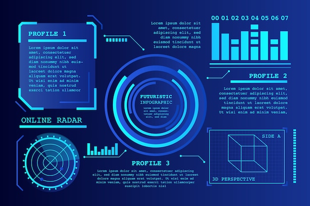 Free Vector Futuristic Infographic Template