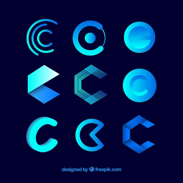 Download Circle Logo Template Blue PSD - Free PSD Mockup Templates