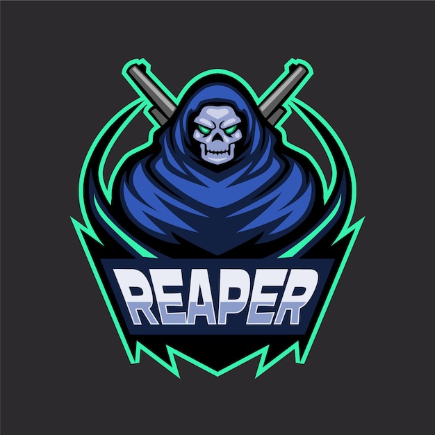 Free Vector | Futuristic reaper with weapons logo