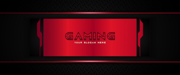 Premium Vector | Futuristic red and black gaming header social media ...