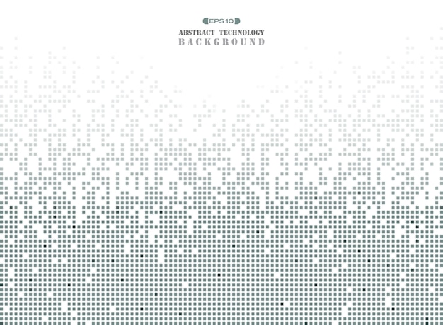 Futuristic technology in dark gray square pattern Premium Vector