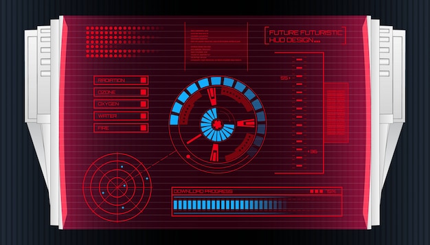 Futuristic technology interface hud ui background. Premium Vector