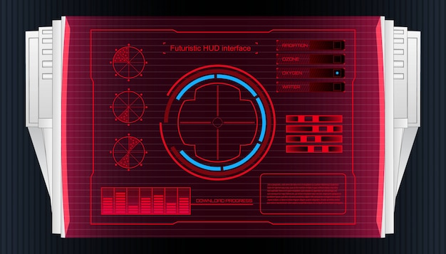 Futuristic technology interface hud ui banner. Premium Vector