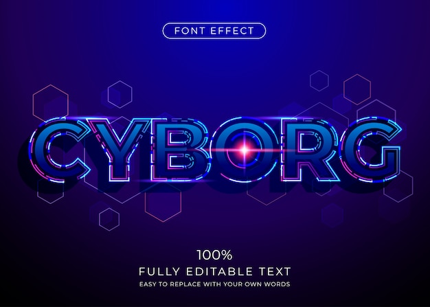 Futuristic technology text effect. editable font style Premium Vector