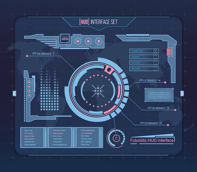 Futuristic touch user interface hud background. Premium Vector