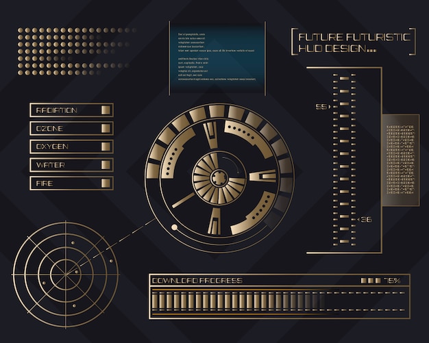 Futuristic touch user interface hud background. Premium Vector