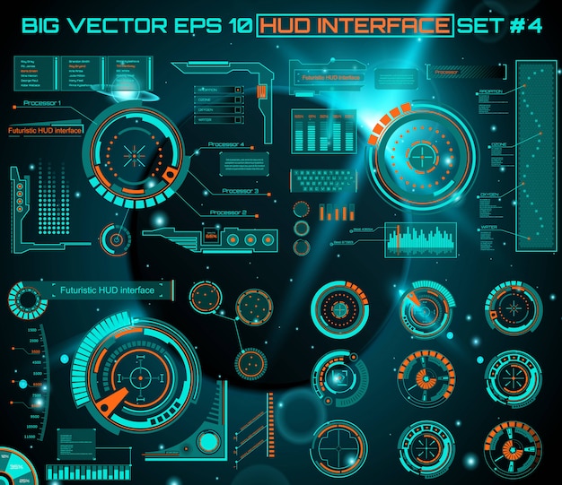 Futuristic touch user interface hud background. Vector | Premium Download