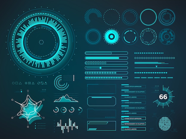 Futuristic user interface hud. infographic vector elements Premium Vector