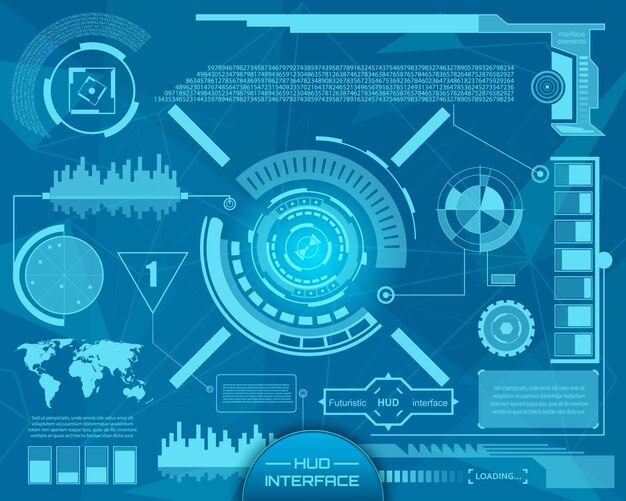 Futuristic virtual touch user interface hud. Premium Vector