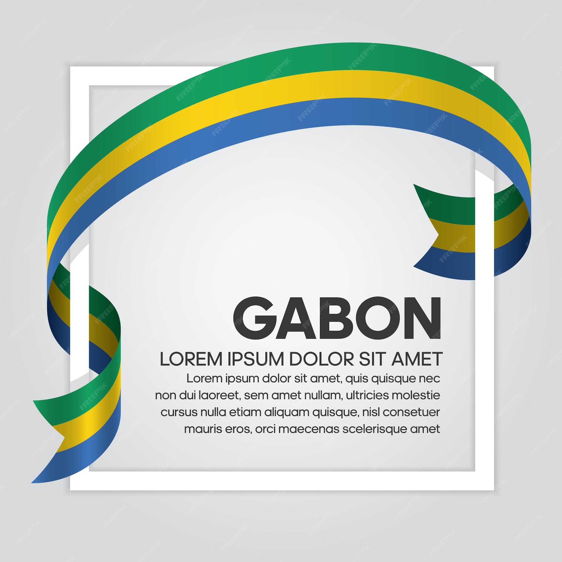 Premium Vector | Gabon ribbon flag, vector illustration on a white ...