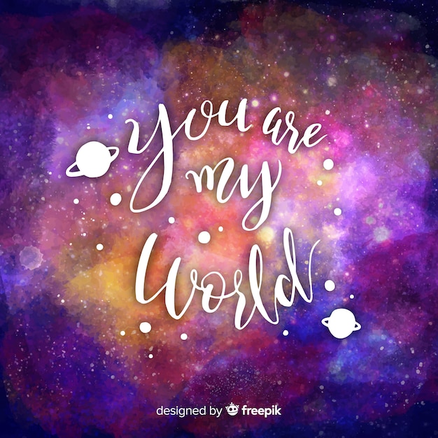 Galaxy Background And Quote Concept Free Vector