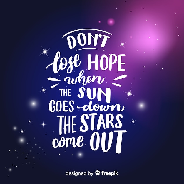 Galaxy Background And Quote Free Vector