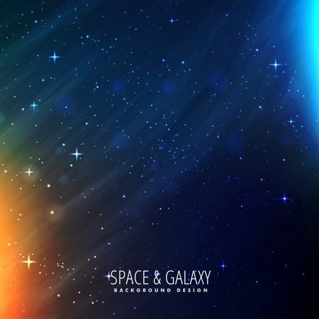 Galaxy Background With Blue And Red Lights Free Vector