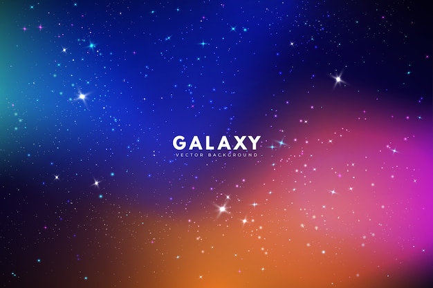 Galaxy background with different colors Free Vector