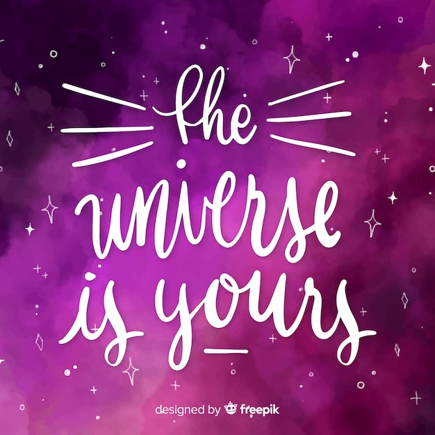 Galaxy Background With Quote Concept Free Vector