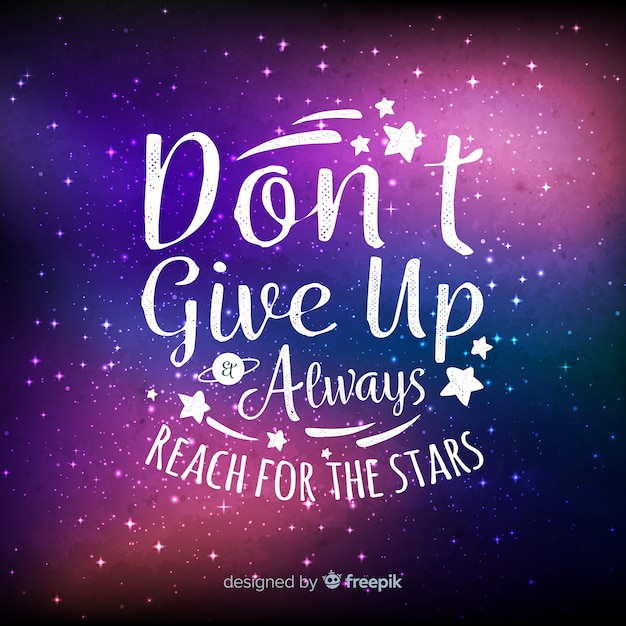 Galaxy Background With Quote Design Free Vector