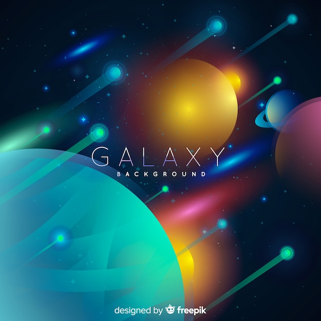 Galaxy background with realistic design | Free Vector